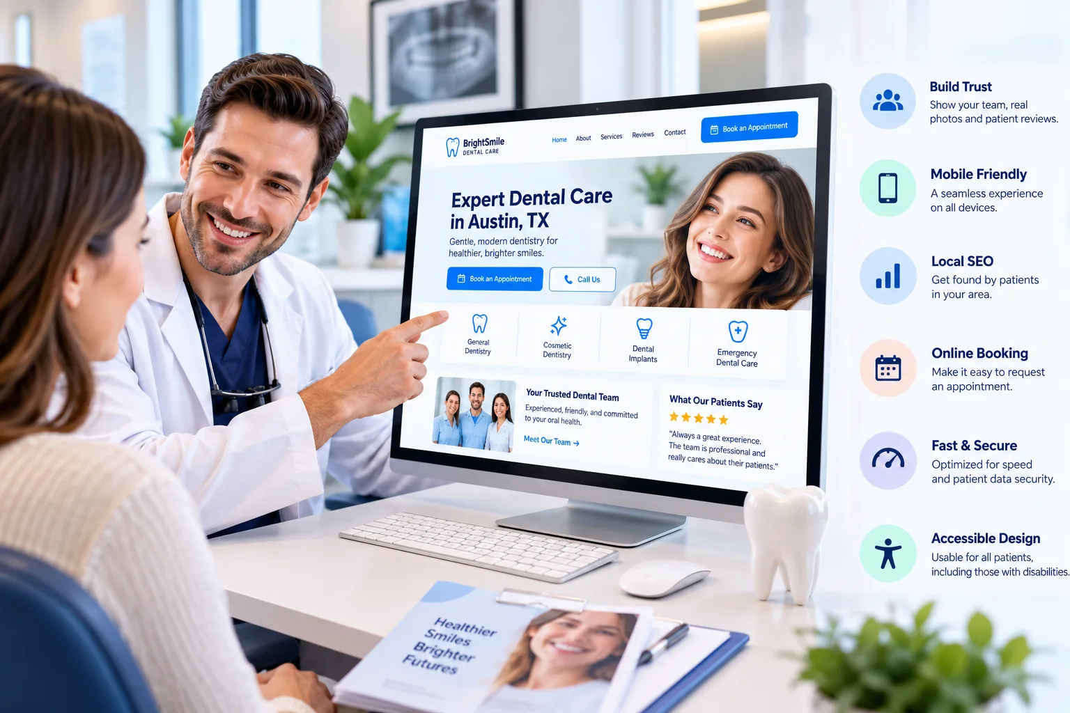 dental website before and after redesign comparison