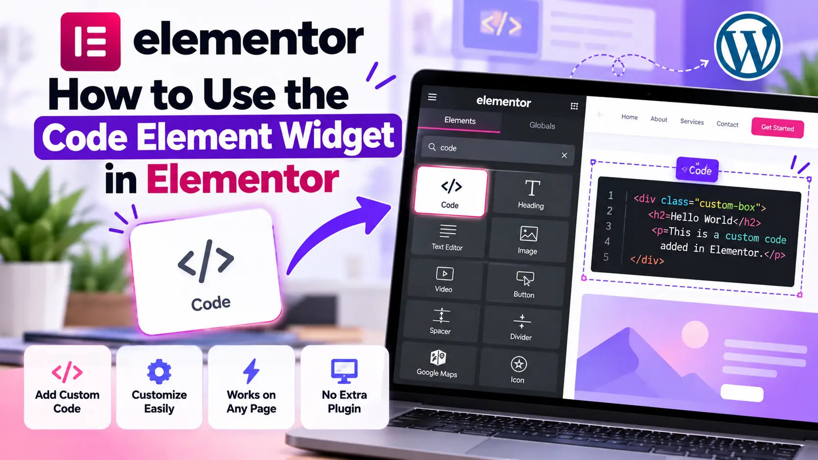 Elementor code widget